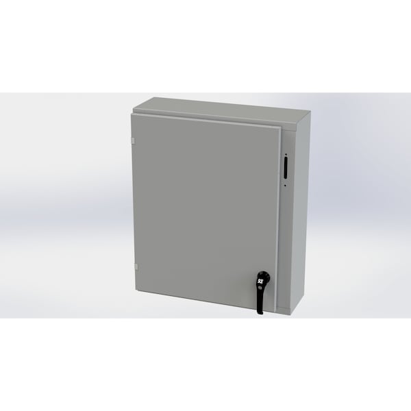 2 Point Latch with Padlock Handle Electrical Enclosures, 30 in H, 8 in D, 25.38 in W, Carbon Steel
